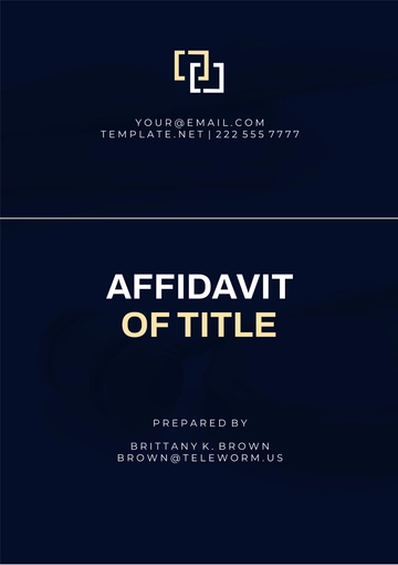 Free California Affidavit of Title Template to Edit Online