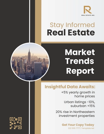 Free Real Estate Market Trends Report Flyer Template to Edit Online