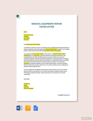 Medical Equipment Repair Cover Letter
