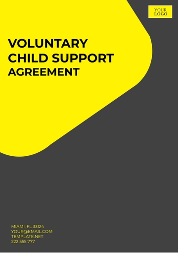 Free Voluntary Child Support Agreement Template to Edit Online