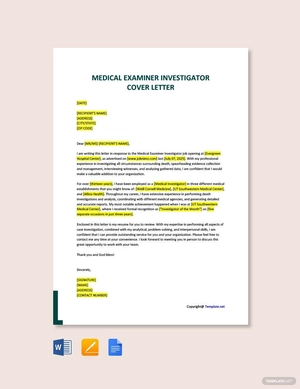 Medical Examiner Investigator Cover Letter