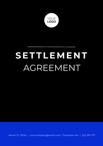 Free Settlement Agreement Template to Edit Online