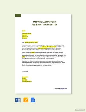 Medical Laboratory Assistant Cover Letter