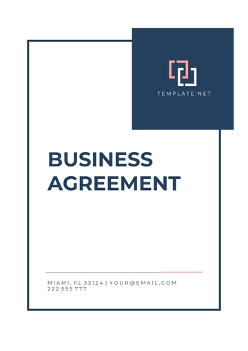 Free Sample Business Agreement Template to Edit Online