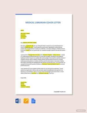 Medical Librarian Cover Letter