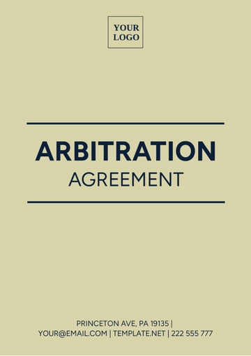 Free Arbitration Agreement Template to Edit Online