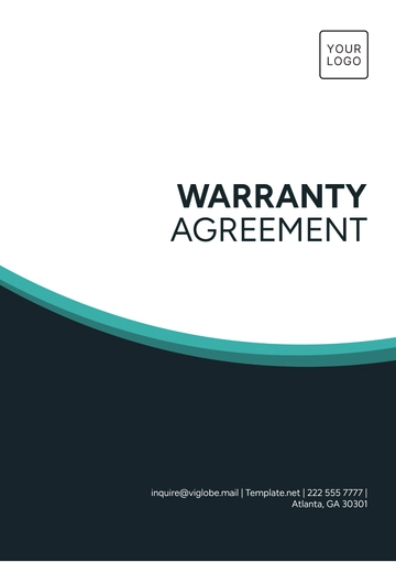 Free Professional Warranty Agreement Template to Edit Online