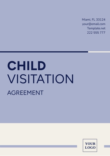 Free Child Visitation Agreement Template to Edit Online