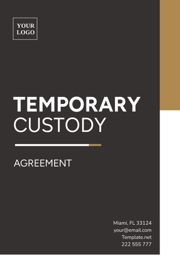Free Temporary Custody Agreement Template to Edit Online