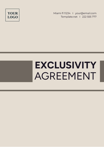 Free Exclusivity Agreement Template to Edit Online