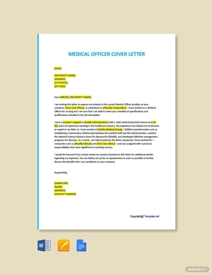 Medical Officer Cover Letter