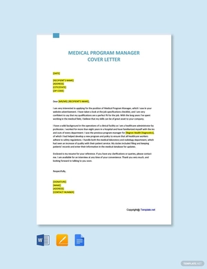 Medical Program Manager Cover Letter