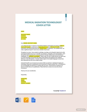 Medical Radiation Technologist Cover Letter
