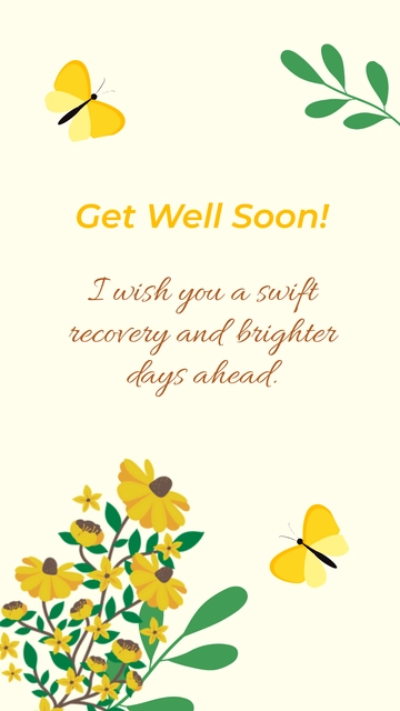 Free Get Well Soon Greeting Gift Card Template to Edit Online