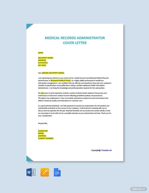 Medical Records Administrator Cover Letter