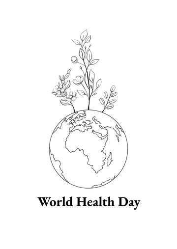 Free World Health Day Drawing Template to Edit Online