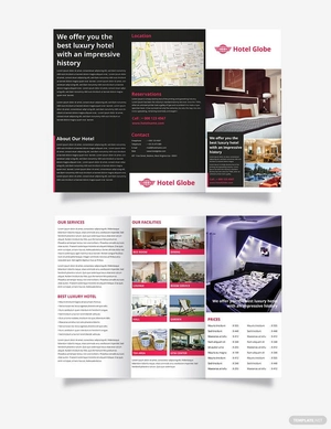 Modern Hotel Tri-Fold Brochure Template