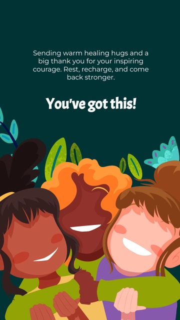 Free Get Well Soon Sympathy Group Greeting Card Template to Edit Online