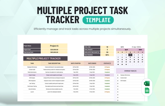 Multiple Project Task Tracker Template