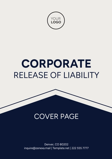 Free Corporate Release of Liability Cover Page to Edit Online