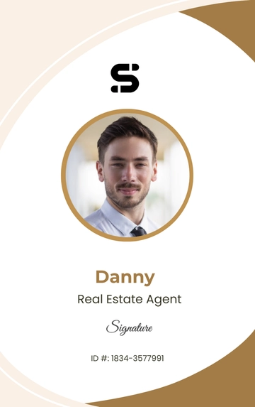 Free Real Estate Agent ID Card Template to Edit Online