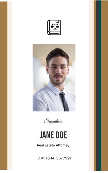 Free Real Estate Attorney ID Card Template to Edit Online