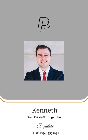 Free Real Estate Photographer ID Card Template to Edit Online