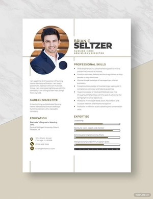 Nursing Home Admissions Director Resume
