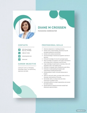 Packaging Coordinator Resume