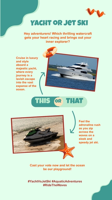 Free Yacht or Jet Ski This or That Instagram Story Template to Edit Online