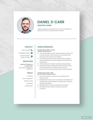 Geriatric Nurse Resume