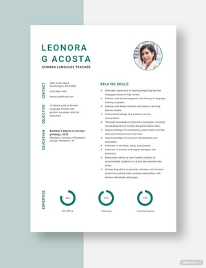 German Language Teacher Resume
