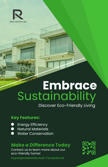 Free Eco-Friendly and Green Homes Poster Template to Edit Online