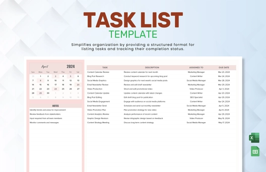 Task List Template