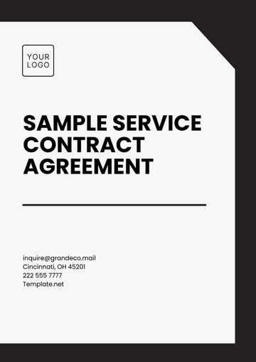 Free Sample Service Contract Agreement Template to Edit Online