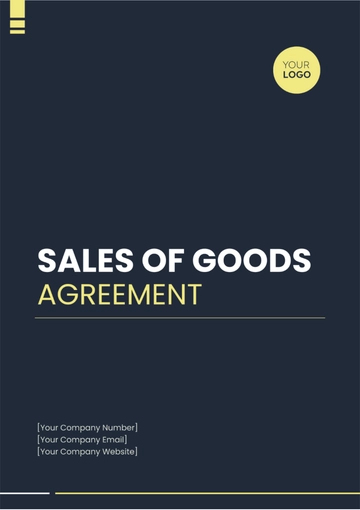 Free Sale of Goods Agreement Template to Edit Online