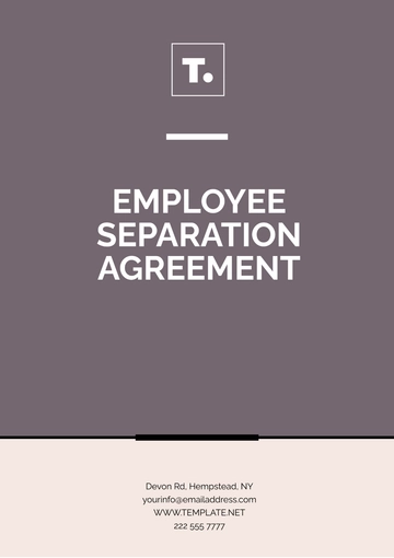 Free Employee Separation Agreement Template to Edit Online