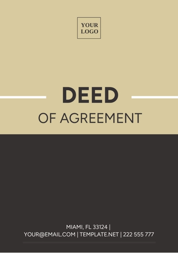 Free Deed of Agreement Template to Edit Online