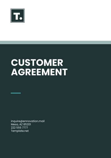 Free Customer Agreement Template to Edit Online
