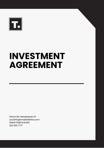Free Investment Agreement Template to Edit Online