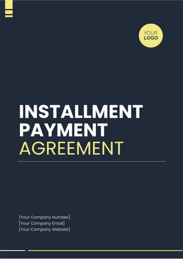 Free Installment Payment Agreement Template to Edit Online