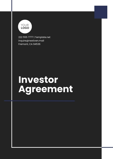 Free Investor Agreement Template to Edit Online