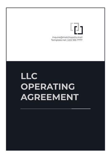 Free LLC Operating Agreement Template to Edit Online