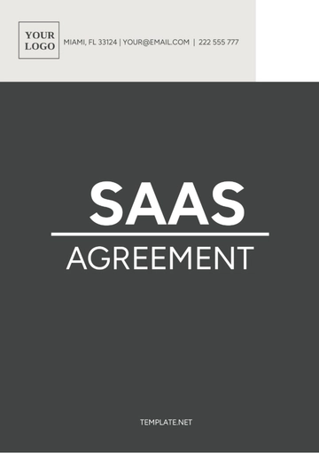 Free Saas Agreement Template to Edit Online