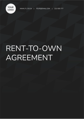 Free Rent to Own Agreement Template to Edit Online