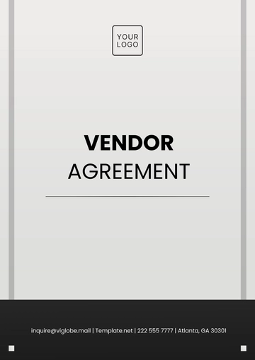 Free Vendor Agreement Template to Edit Online