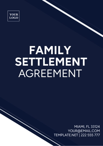 Free Family Settlement Agreement Template to Edit Online