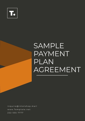 Free Sample Payment Plan Agreement Template to Edit Online