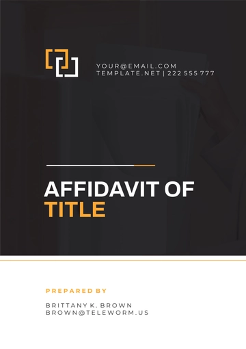 Free Pennsylvania Affidavit of Title Template to Edit Online