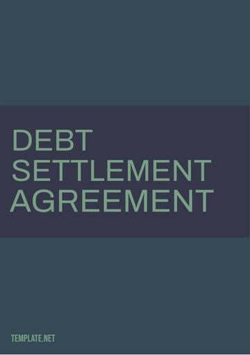 Free Debt Settlement Agreement Template to Edit Online